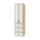 24" Wide Tall Pantry Cabinet with Drawer - (Ply Wood Boxes - Thermofoil Doors) 24 D
