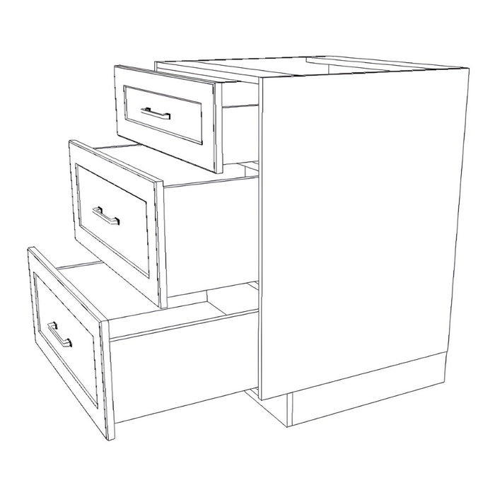 25" Wide Drawer Cabinet - Thermofoil Doors