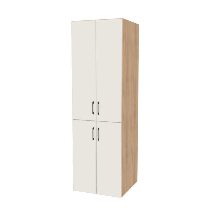 25" Wide Tall Pantry Cabinet - (Hardrock Maple Melamine Boxes - Flat Panel Doors) 24 D
