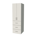 25" Wide Tall Pantry Cabinet with Drawer - (White Melamine Boxes - Flat Panel Doors) 24 D