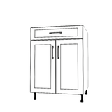25" Wide Base Cabinet With Drawer On Top - Painted Doors