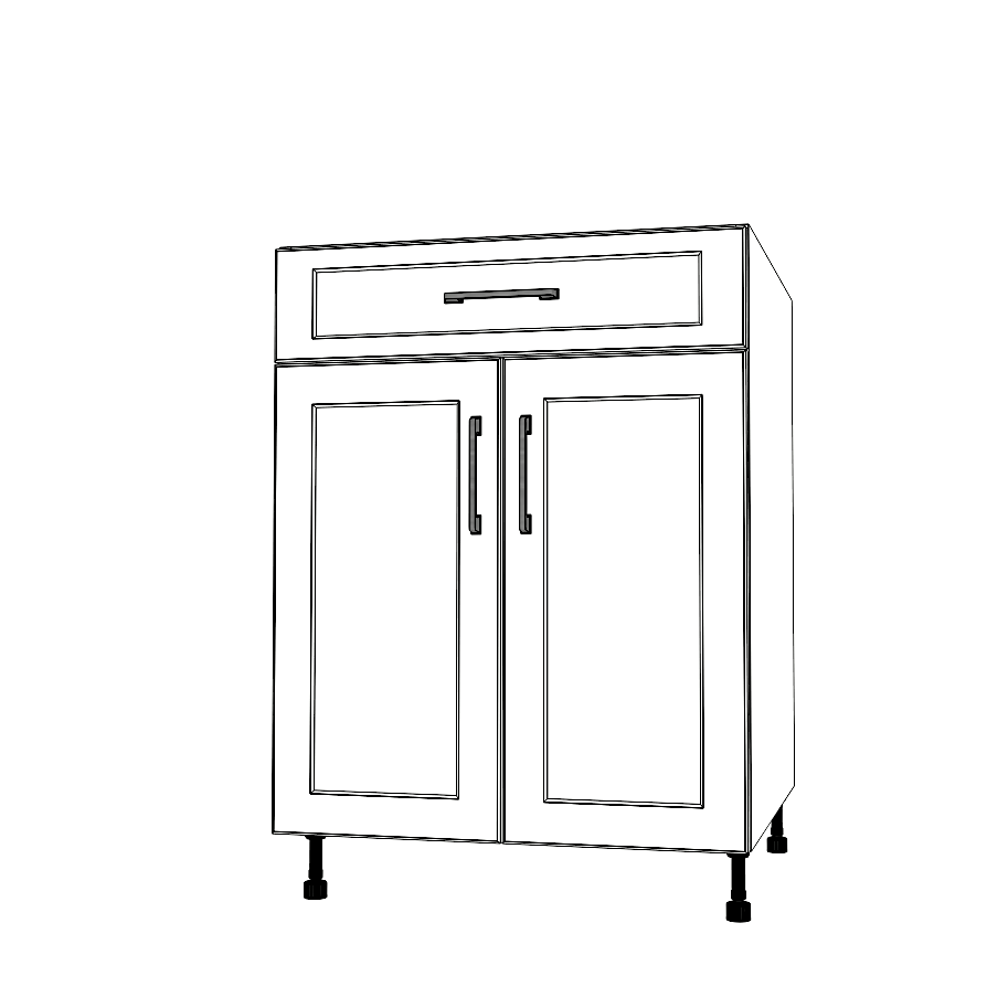 25" Wide Base Cabinet With Drawer On Top - Thermofoil Doors