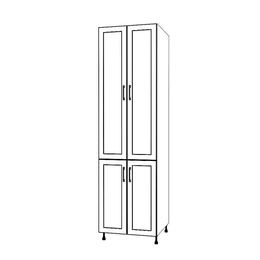 25" Wide Tall Pantry Cabinet - Painted Doors