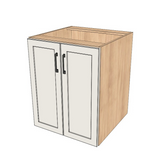 25" Wide Base Cabinet - (Hardrock Maple Melamine Boxes - Painted Doors)
