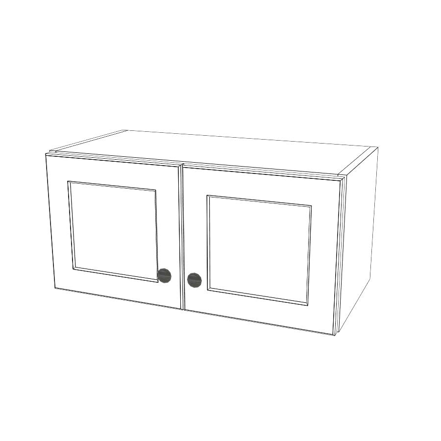 25" Wide x 12" High Wall Cabinet - (White Melamine Cabinets - Painted Doors)