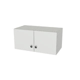 25" Wide x 12" High Wall Cabinet - (White Melamine Boxes - Flat Panel Doors)