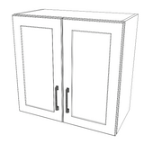 25" Wide x 24" High Wall Cabinet - Thermofoil Doors