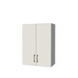 25" Wide x 34" High Wall Cabinet - (White Melamine Boxes - Flat Panel Doors)