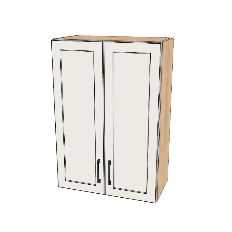 25" Wide x 36" High Wall Cabinet - (Hardrock Maple Melamine Boxes - Thermofoil Doors)