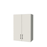 25" Wide x 36" High Wall Cabinet - (White Melamine Boxes - Flat Panel Doors)