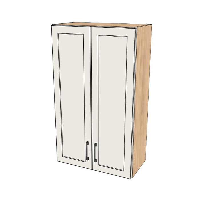 25" Wide x 42" High Wall Cabinet - (Hardrock Maple Melamine Boxes - Painted Doors)