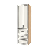 25" Wide Tall Pantry Cabinet with Drawer - (Ply Wood Boxes - Thermofoil Doors) 24 D