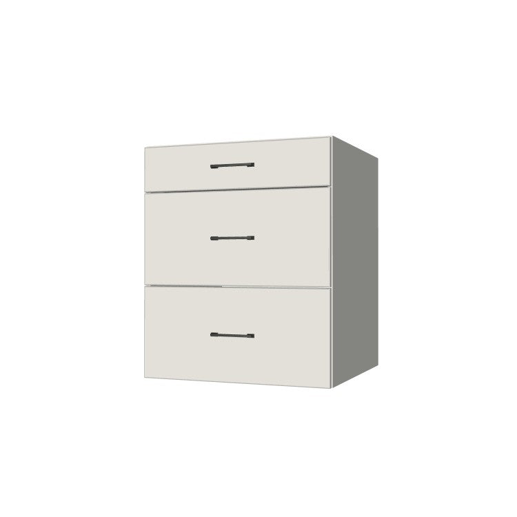 26" Wide Drawer Cabinet - (White Melamine Boxes - Flat Panel Doors)