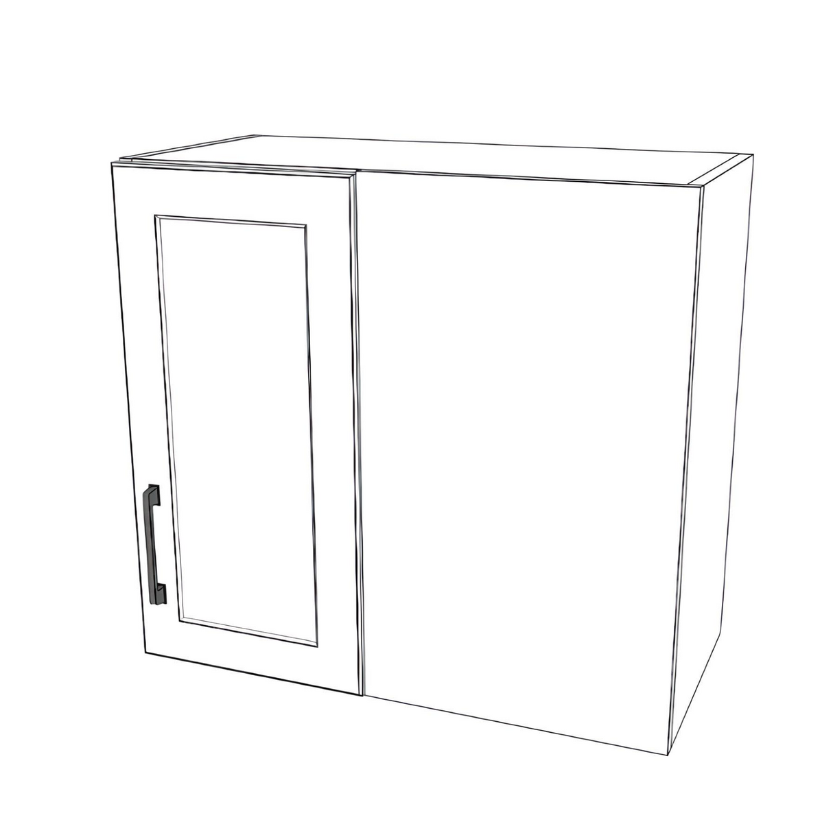 26" Wide 24" High Blind Corner Wall Cabinet - Door on Right/Left Side - Thermofoil Doors