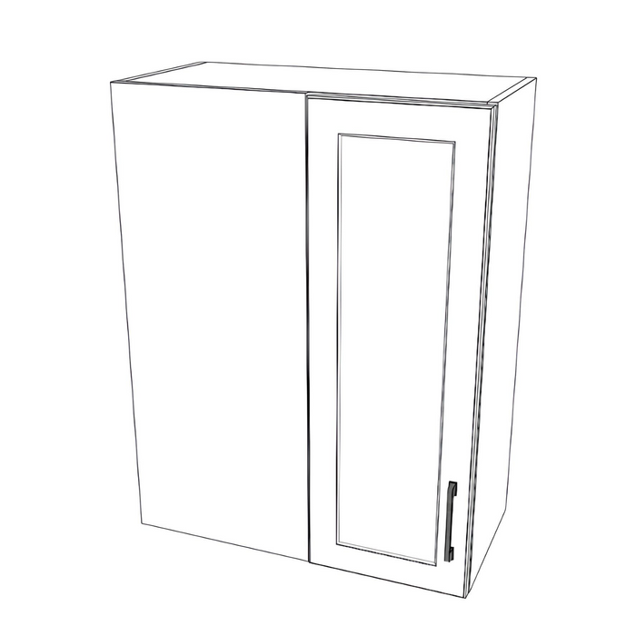 26" Wide 34" High Blind Corner Wall Cabinet - Door on Right Side - Thermofoil Doors