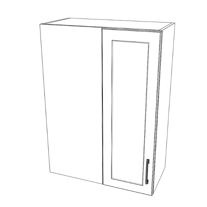 26" Wide 36" High Blind Corner Wall Cabinet - Door on Right Side - Thermofoil Doors