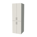 26" Wide Tall Pantry Cabinet - (White Melamine Boxes - Flat Panel Doors) 24 D