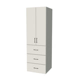 26" Wide Tall Pantry Cabinet with Drawer - (White Melamine Boxes - Flat Panel Doors) 24 D