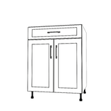 26" Wide Base Cabinet With Drawer On Top - Thermofoil Doors