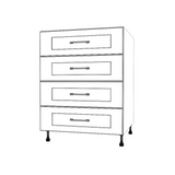 26" Wide Drawer Cabinet - Thermofoil Doors