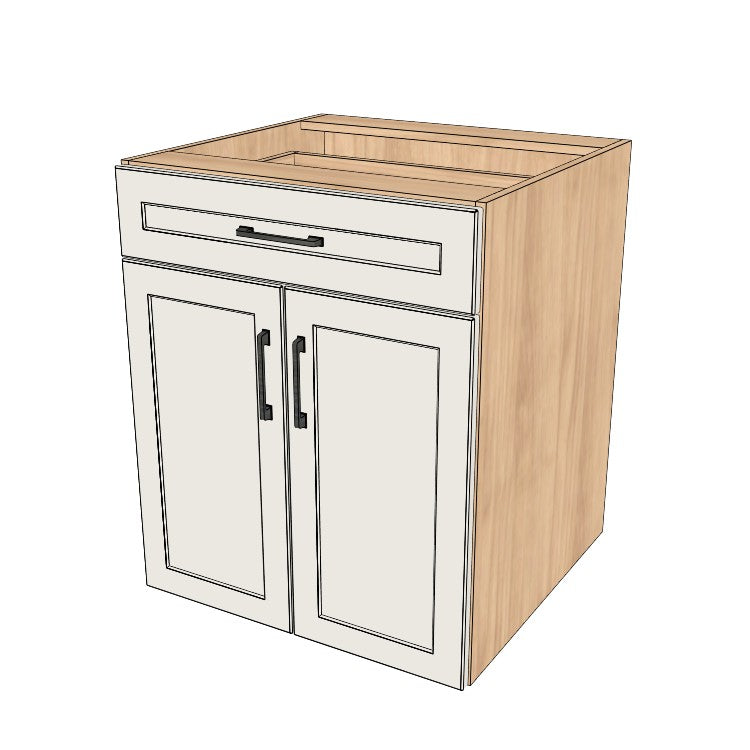 26" Wide Base Cabinet With Drawer On Top - (Ply Wood Boxes - Painted Doors)