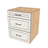 26" Wide Drawer Cabinet - (Hardrock Maple Melamine Boxes - Painted Doors)