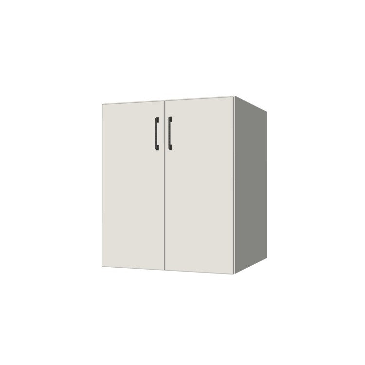 26" Wide Base Cabinet - (White Melamine Boxes - Flat Panel Doors)