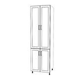 26" Wide Tall Pantry Cabinet - Painted Doors