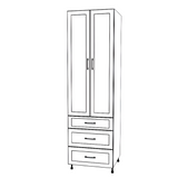 26" Wide Tall Pantry Cabinet - With Drawers - Thermofoil Doors