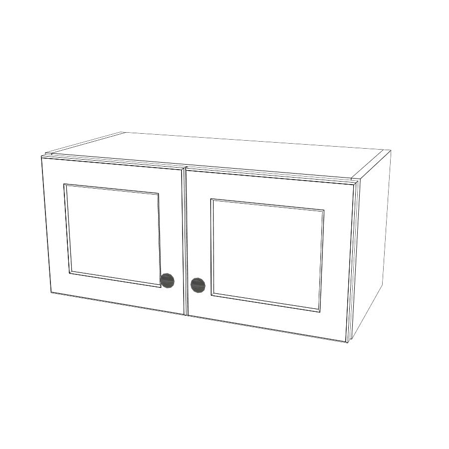 26" Wide x 12" High Wall Cabinet - (White Melamine Cabinets - Painted Doors)