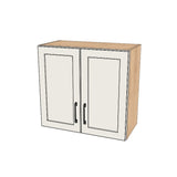 26" Wide x 24" High Wall Cabinet - (Hardrock Maple Melamine Boxes - Thermofoil Doors)