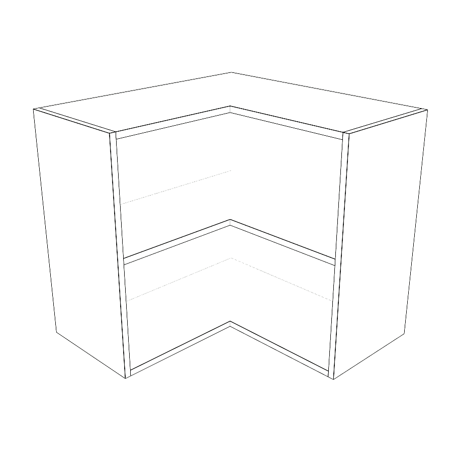 26x26" Wide x 24" High Corner Wall Cabinet - Thermofoil Doors