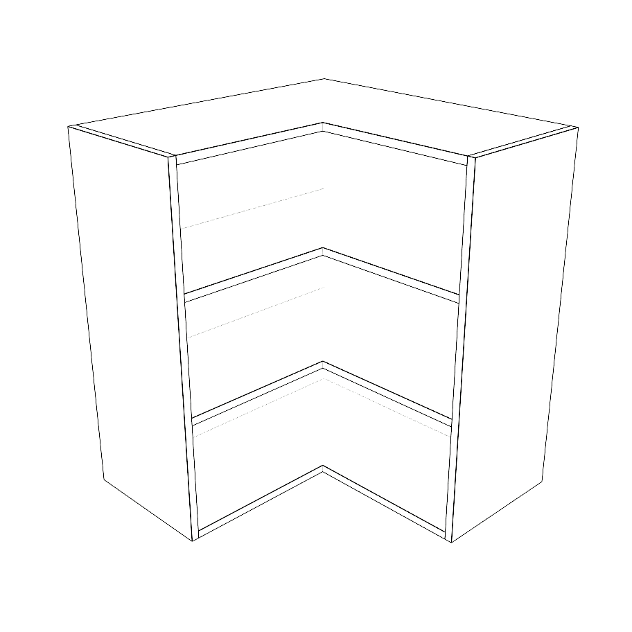 26x26" Wide x 30" High Corner Wall Cabinet - Thermofoil Doors