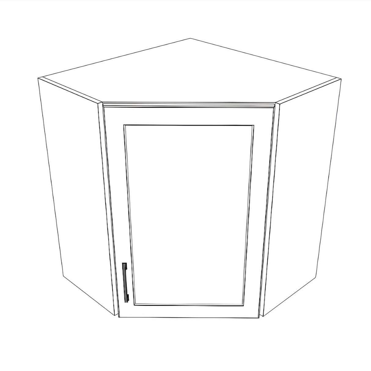 26x26" Wide x 30" High Corner Wall Cabinet - Painted Doors