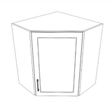 26x26" Wide x 30" High Corner Wall Cabinet - Painted Doors