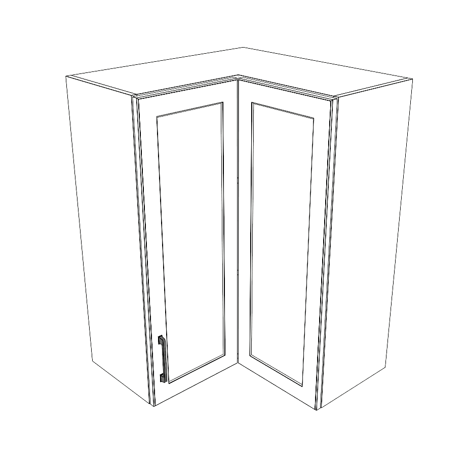 26x26" Wide x 36" High Corner Wall Cabinet - Painted Doors