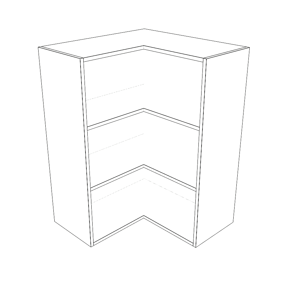 26x26" Wide x 36" High Corner Wall Cabinet - Painted Doors