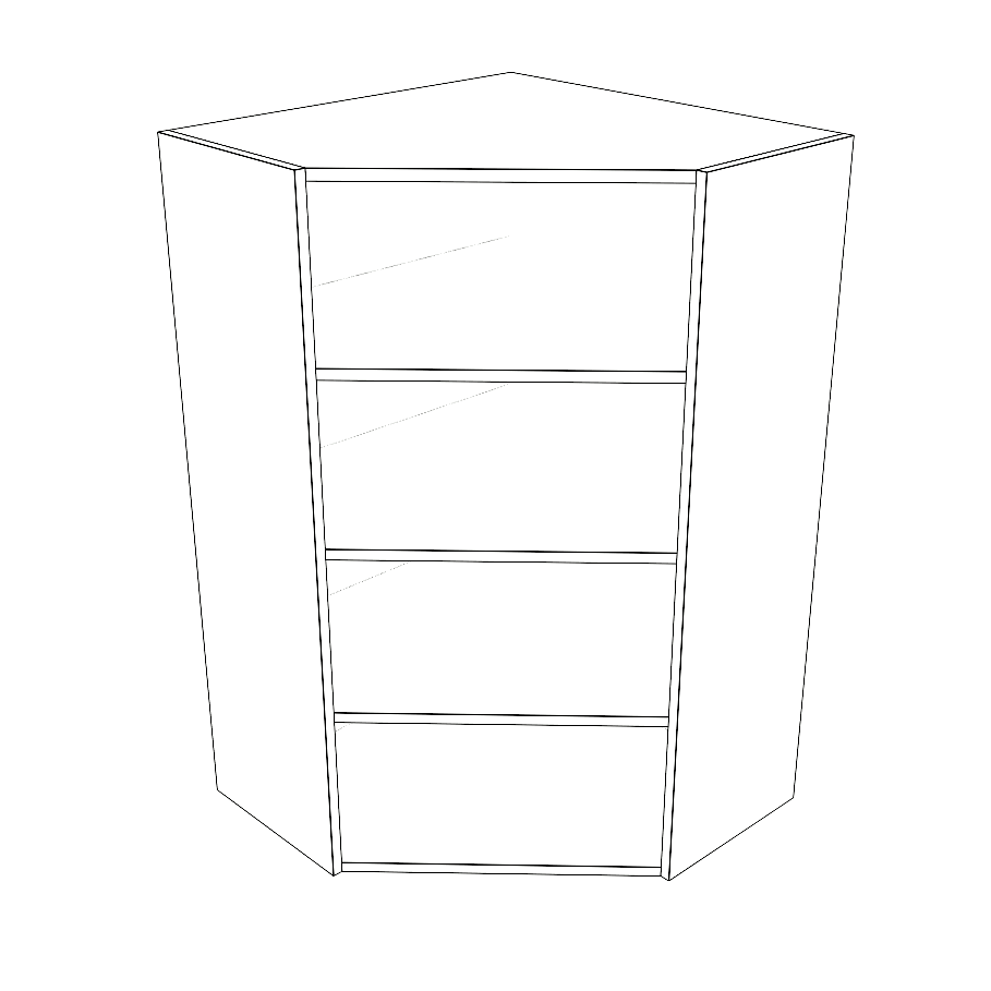 26x26" Wide x 42" High Corner Wall Cabinet - Thermofoil Doors