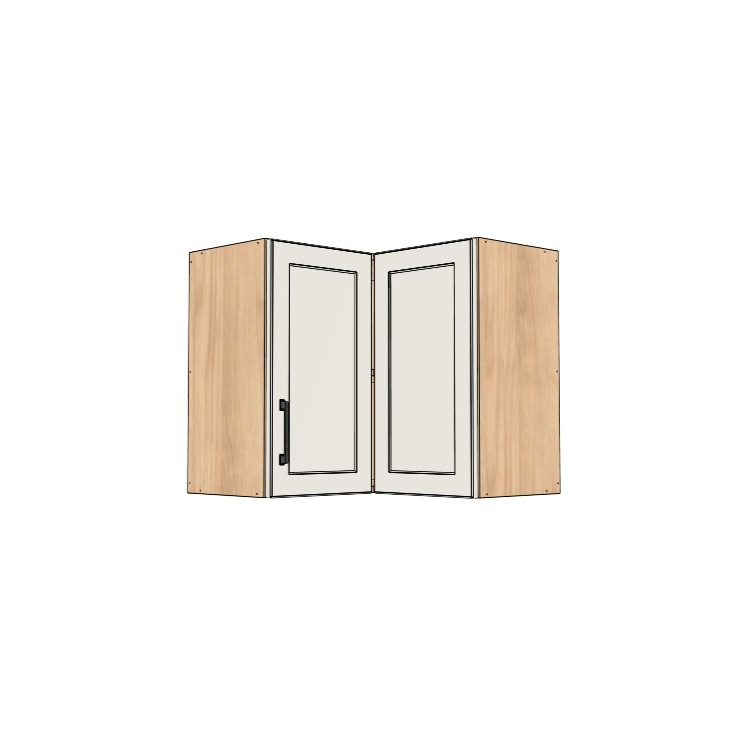 26x26" Wide x 24" High Corner Wall Cabinet - (Hardrock Maple Melamine Boxes - Thermofoil Doors)