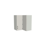 26x26" Wide x 30" High Corner Wall Cabinet - (White Melamine Boxes - Flat Panel Doors)
