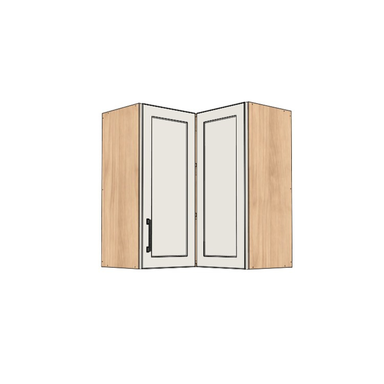 26x26" Wide x 30" High Corner Wall Cabinet - (Hardrock Maple Melamine Boxes - Thermofoil Doors)