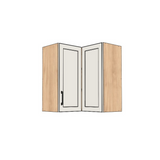 26x26" Wide x 30" High Corner Wall Cabinet - (Hardrock Maple Melamine Boxes - Painted Doors)