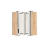 26x26" Wide x 34" High Corner Wall Cabinet - (Hardrock Maple Melamine Boxes - Thermofoil Doors)