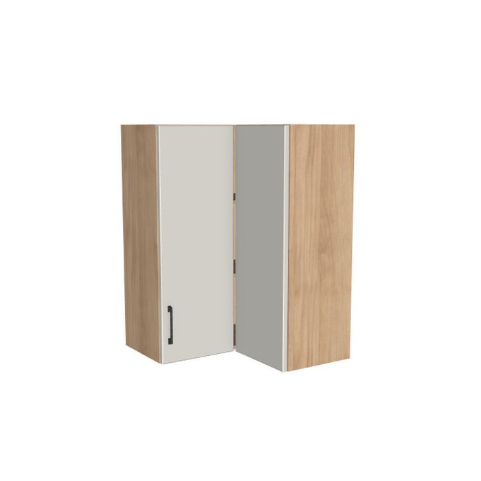 26x26" Wide x 36" High Corner Wall Cabinet - (Hardrock Maple Melamine Boxes - Flat Panel Doors)