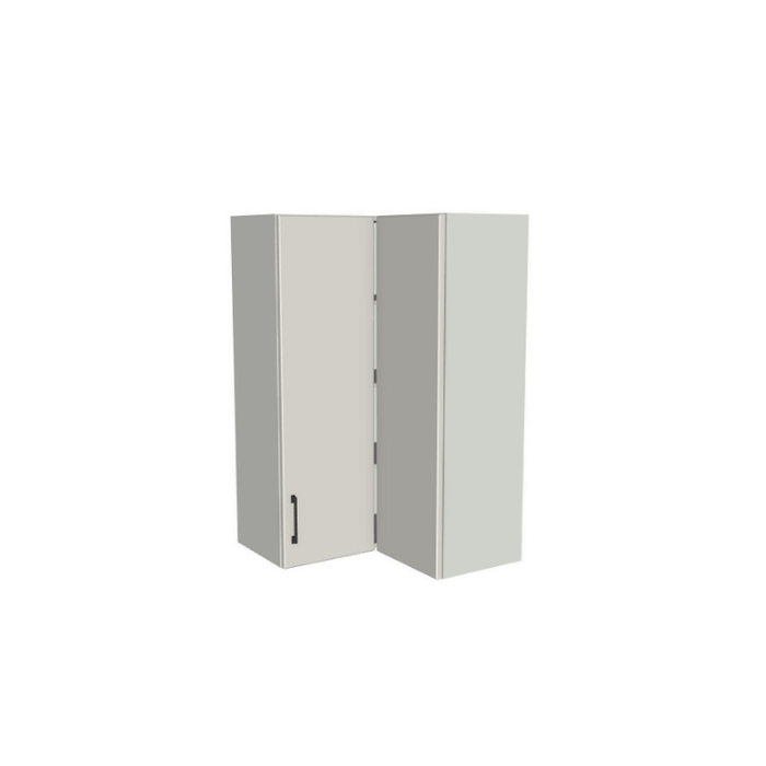 26x26" Wide x 42" High Corner Wall Cabinet - (White Melamine Boxes - Flat Panel Doors)