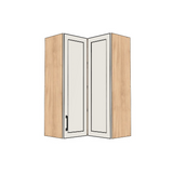 26x26" Wide x 42" High Corner Wall Cabinet - (Hardrock Maple Melamine Boxes - Painted Doors)