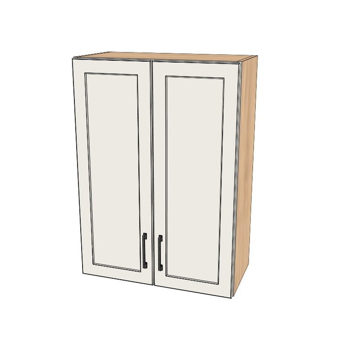 26" Wide x 36" High Wall Cabinet - (Hardrock Maple Melamine Boxes - Painted Doors)