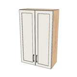 26" Wide x 42" High Wall Cabinet - (Hardrock Maple Melamine Boxes - Painted Doors)