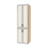 26" Wide Tall Pantry Cabinet - (Hardrock Maple Melamine Boxes - Painted Doors) 24 D