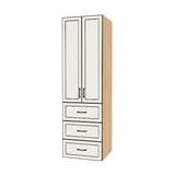 26" Wide Tall Pantry Cabinet with Drawer - (Ply Wood Boxes - Painted Doors) 24 D